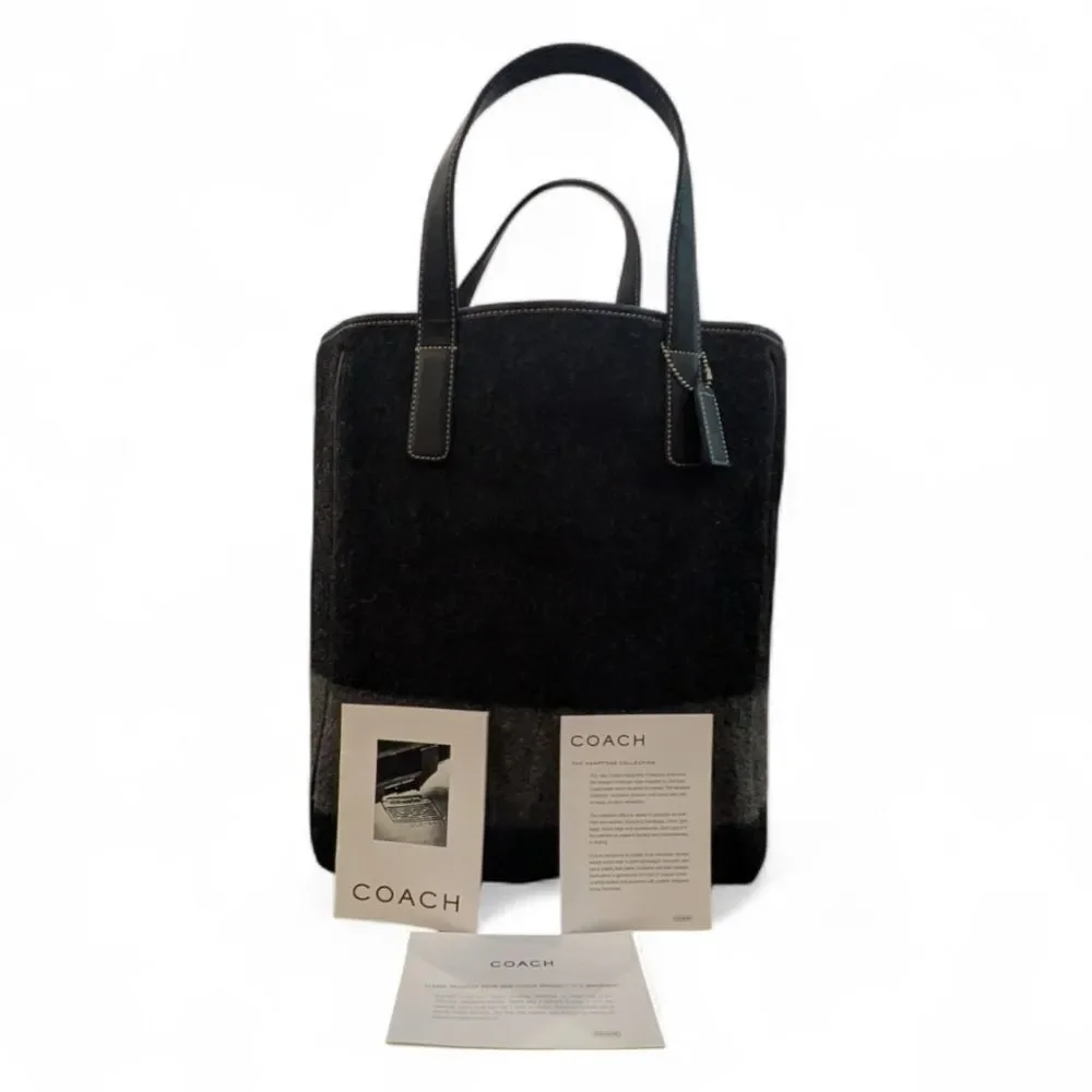 Coach Vintage 2000 Wool and Leather Tote Bag